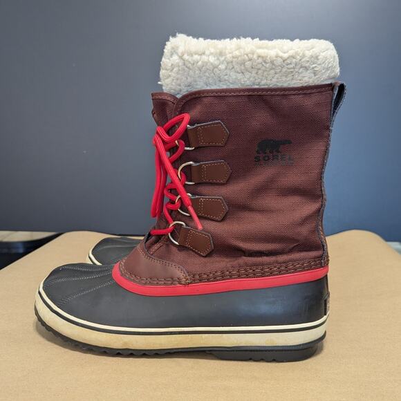 Sorel Winter Carnival Snow Boots Waterproof Maroon Red Burgundy Womens 10 Ski - Picture 3 of 9